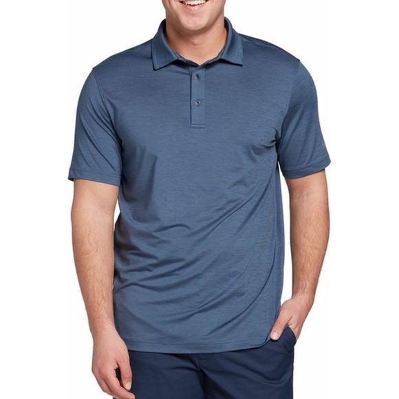 WALTER HAGEN Button Front Short Sleeve Blue Polo Golf Shirt Men's Size 2XL - Picture 1 of 8